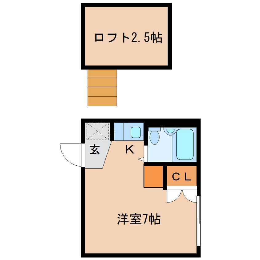 間取図 静岡鉄道静岡清水線/入江岡駅 徒歩2分 2階 築35年