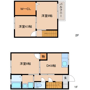 間取図 東海道本線/清水駅 バス8分庵原橋下車:停歩2分 1-2階 築30年