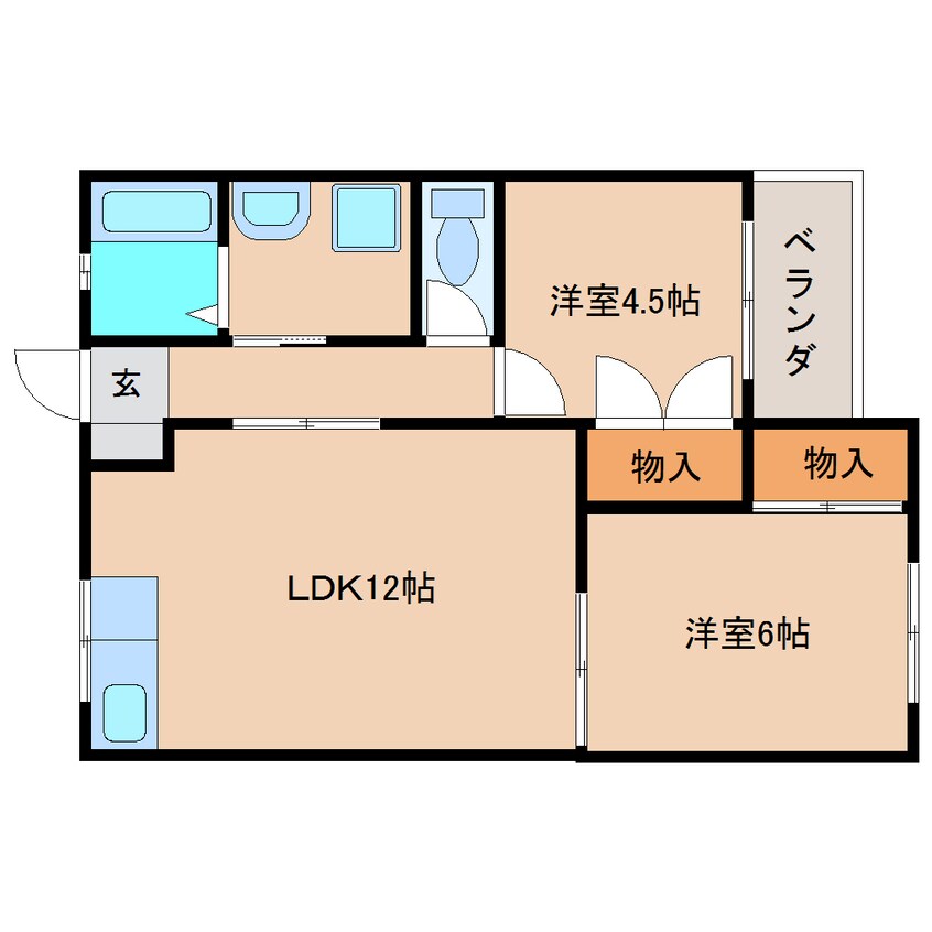 間取図 東海道本線/清水駅 バス12分村松原下車:停歩3分 2階 築32年