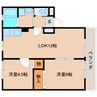 東海道本線/蒲原駅 バス:3分:停歩2分 2階 築21年 2LDKの間取り
