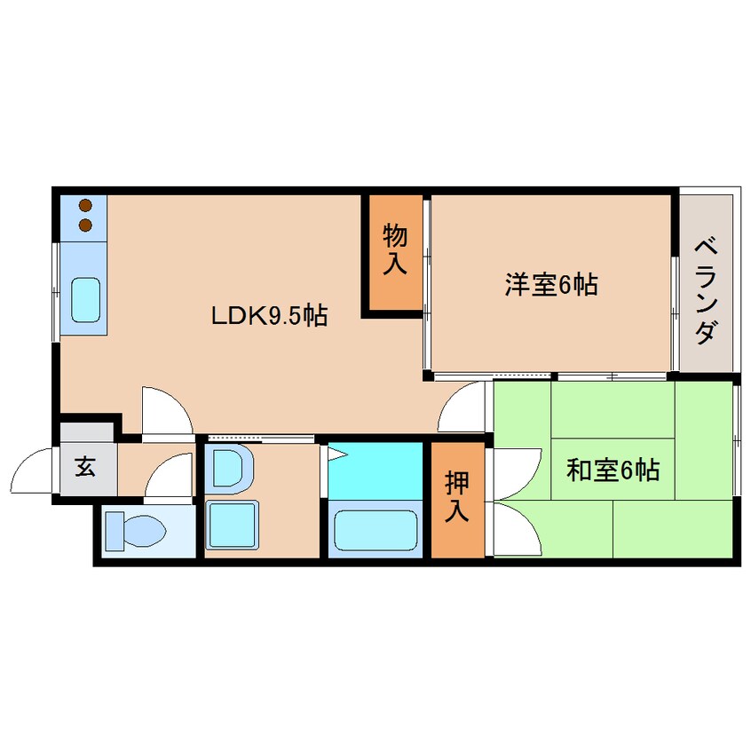 間取図 静岡鉄道静岡清水線/新清水駅 バス13分神田町下車:停歩3分 1階 築29年