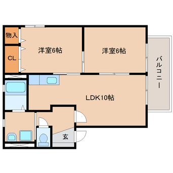 間取図 静岡鉄道静岡清水線/狐ケ崎駅 徒歩17分 2階 築23年