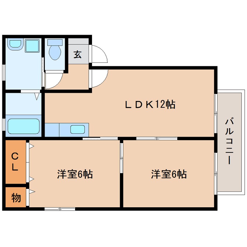 間取図 東海道本線/清水駅 バス17分蜂ケ谷中下車:停歩2分 2階 築22年