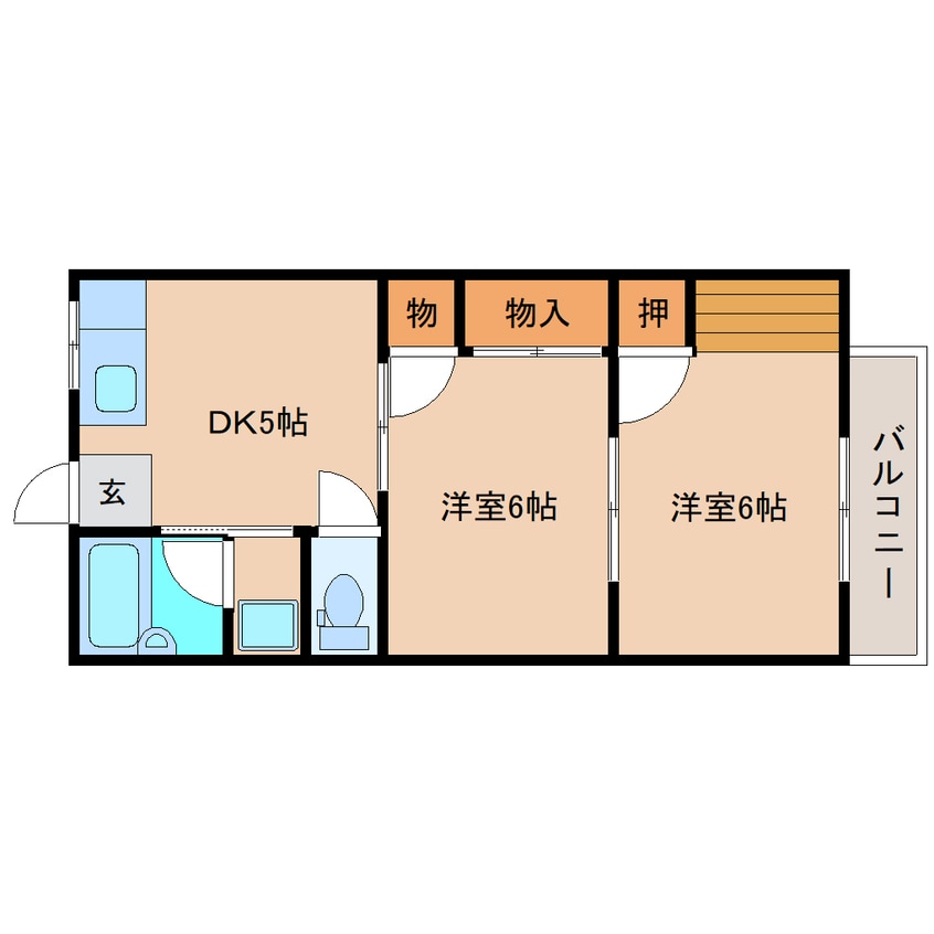 間取図 静岡鉄道静岡清水線/新清水駅 バス14分駒越下車:停歩3分 3階 築30年