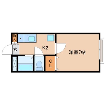 間取図 東海道本線/清水駅 徒歩14分 2階 築36年