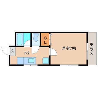 間取図 東海道本線/清水駅 徒歩14分 1階 築36年