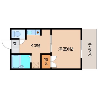 間取図 静岡鉄道静岡清水線/桜橋駅 徒歩8分 1階 築38年