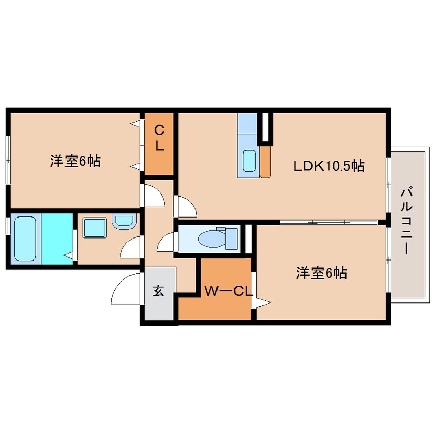 間取図 東海道本線/清水駅 バス10分高橋花の木下車:停歩4分 2階 築14年