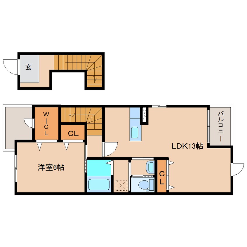 間取図 東海道本線/興津駅 バス7分興津ラセン前下車:停歩5分 2階 築14年