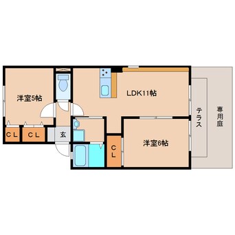 間取図 東海道本線/清水駅 バス17分中央共選場前下車:停歩6分 1階 築28年