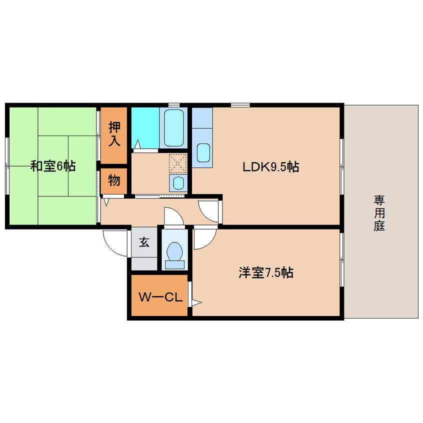 間取図 東海道本線/清水駅 バス17分中央共選場下車:停歩6分 1階 築28年