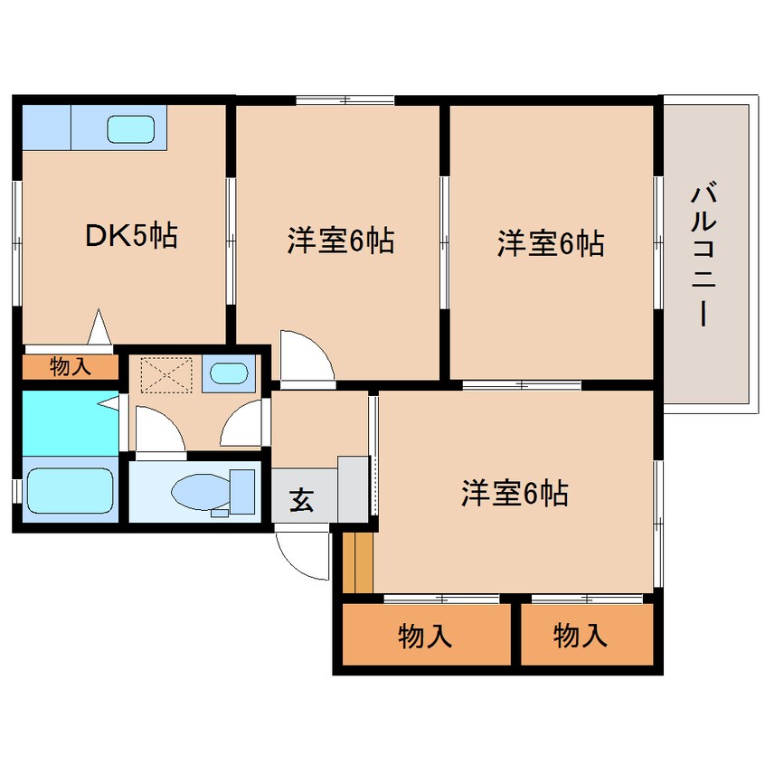 間取図 東海道本線/清水駅 バス11分高橋東下車:停歩3分 2階 築30年