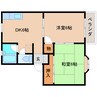 静岡鉄道静岡清水線/桜橋駅 バス:11分:停歩6分 2階 築36年 2DKの間取り