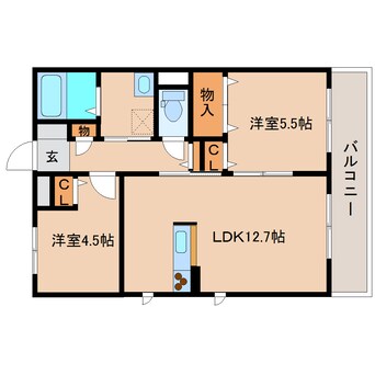 間取図 東海道本線/清水駅 徒歩15分 2階 築13年