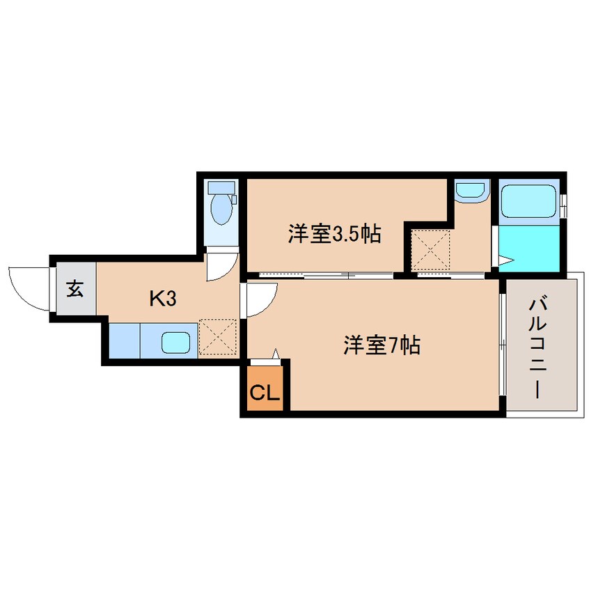 間取図 東海道本線/清水駅 バス9分クミアイ化学前下車:停歩15分 1階 築13年