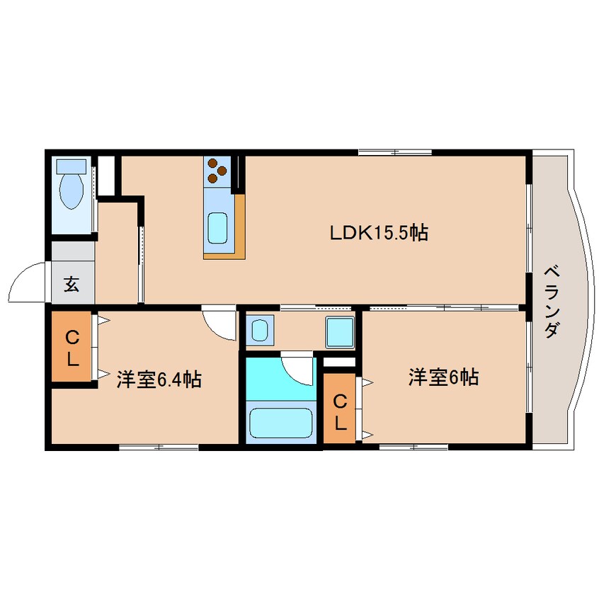 間取図 東海道本線/清水駅 徒歩5分 2階 築12年