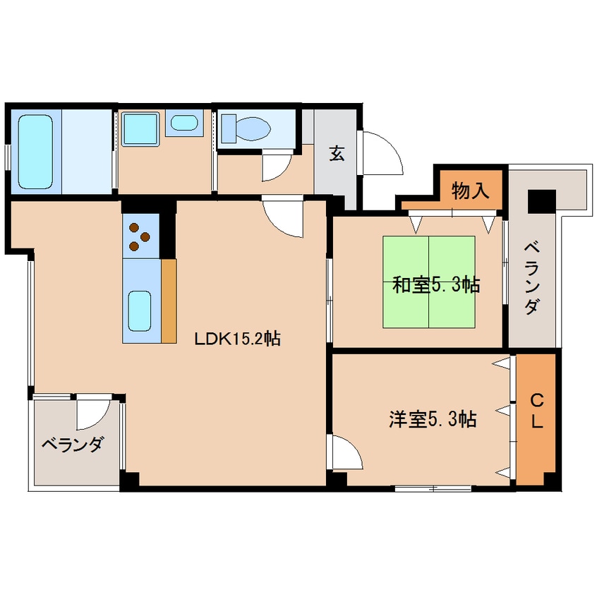 間取図 静岡鉄道静岡清水線/桜橋駅 徒歩8分 3階 築14年