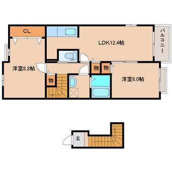 間取図 静岡鉄道静岡清水線/新清水駅 バス4分港橋下車:停歩5分 2階 築12年