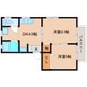 東海道本線/清水駅 バス:15分:停歩2分 2階 築21年 2DKの間取り