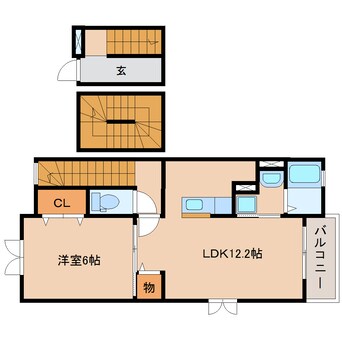 間取図 東海道本線/清水駅 バス13分栗田家具センター前下車:停歩12分 3階 築11年