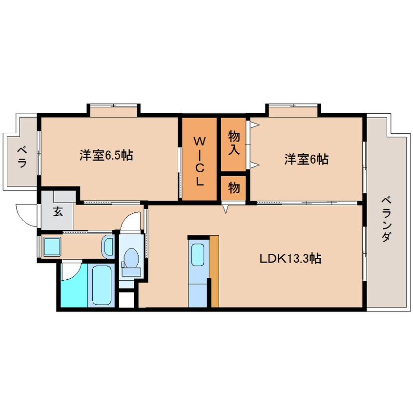 間取図 東海道本線/清水駅 バス19分梅ケ谷中下車:停歩4分 3階 築20年