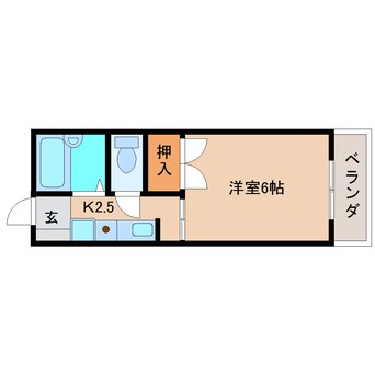 間取図 静岡鉄道静岡清水線/桜橋駅 徒歩11分 2階 築36年