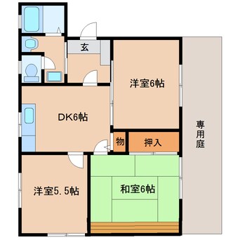 間取図 静岡鉄道静岡清水線/桜橋駅 徒歩20分 1階 築27年