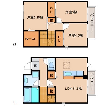 間取図 静岡鉄道静岡清水線/狐ケ崎駅 徒歩15分 1-2階 築9年