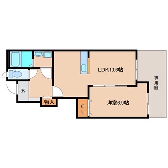 間取図 東海道本線/興津駅 バス11分消防学校前下車:停歩2分 1階 築9年