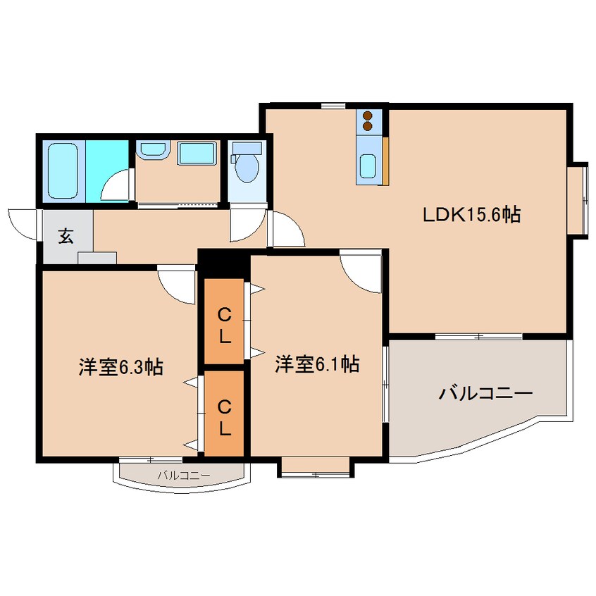 間取図 東海道本線/清水駅 バス16分下野下車:停歩15分 3階 築14年