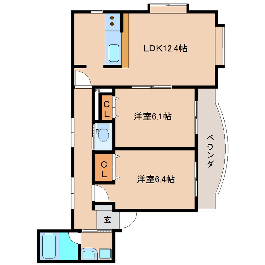 間取図 東海道本線/清水駅 バス16分下野下車:停歩15分 1階 築14年