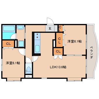 間取図 東海道本線/清水駅 バス16分下野下車:停歩15分 1階 築14年