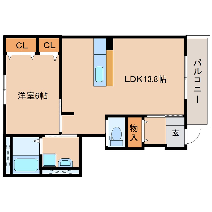 間取図 東海道本線/興津駅 徒歩8分 1階 築9年