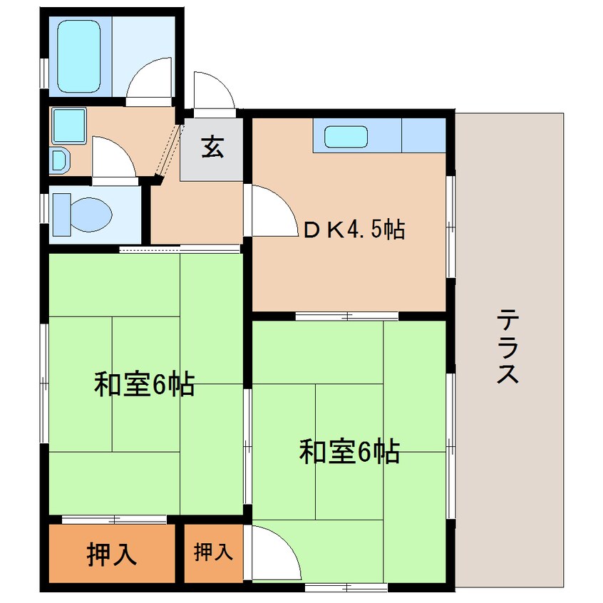 間取図 静岡鉄道静岡清水線/桜橋駅 徒歩11分 1階 築37年