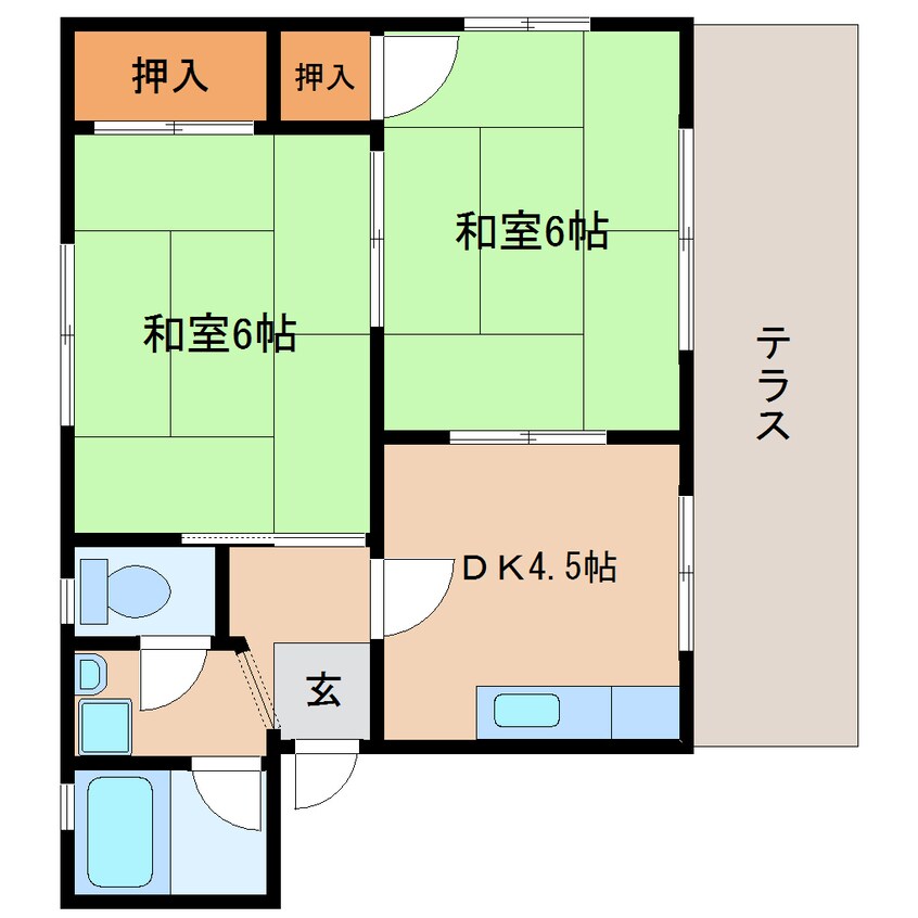 間取図 静岡鉄道静岡清水線/桜橋駅 徒歩11分 1階 築37年