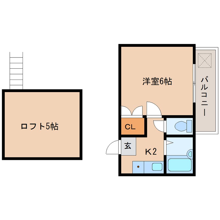 間取図 静岡鉄道静岡清水線/桜橋駅 徒歩12分 2階 築32年