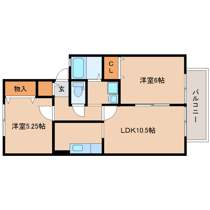 間取図 東海道本線/清水駅 バス18分高部小学校前下車:停歩5分 2階 築29年