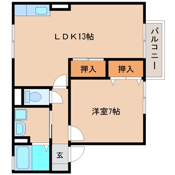 間取図 静岡鉄道静岡清水線/狐ケ崎駅 徒歩6分 1階 築26年