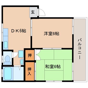 間取図 静岡鉄道静岡清水線/桜橋駅 バス8分向田町下車:停歩2分 2階 築39年