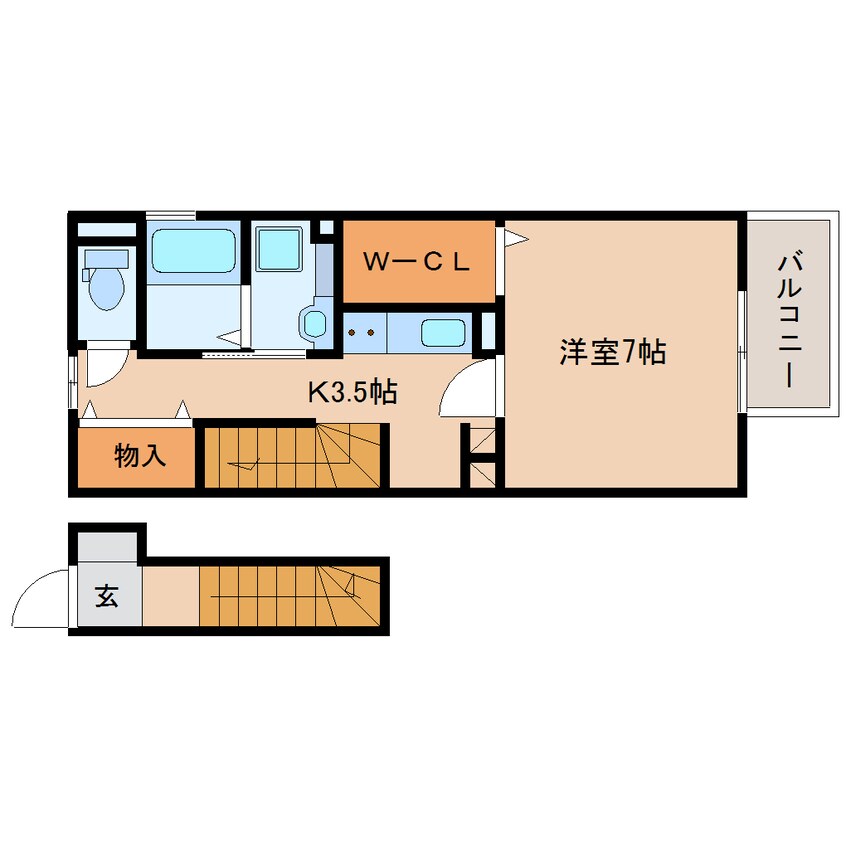 間取図 東海道本線/清水駅 バス15分鉄舟寺下車:停歩3分 2階 築8年