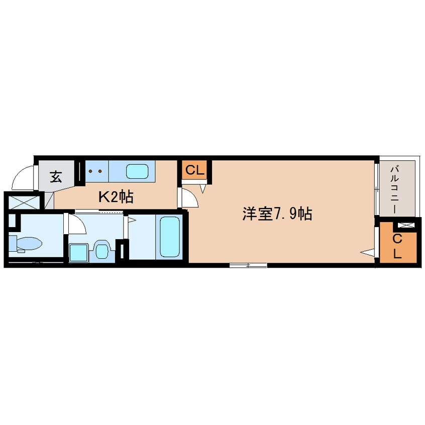 間取図 東海道本線/清水駅 徒歩6分 2階 築7年