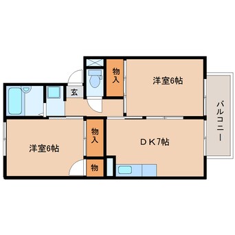 間取図 東海道本線/新蒲原駅 徒歩24分 1階 築34年