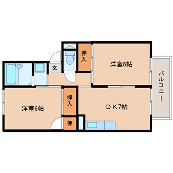 間取図 東海道本線/新蒲原駅 徒歩24分 1階 築34年