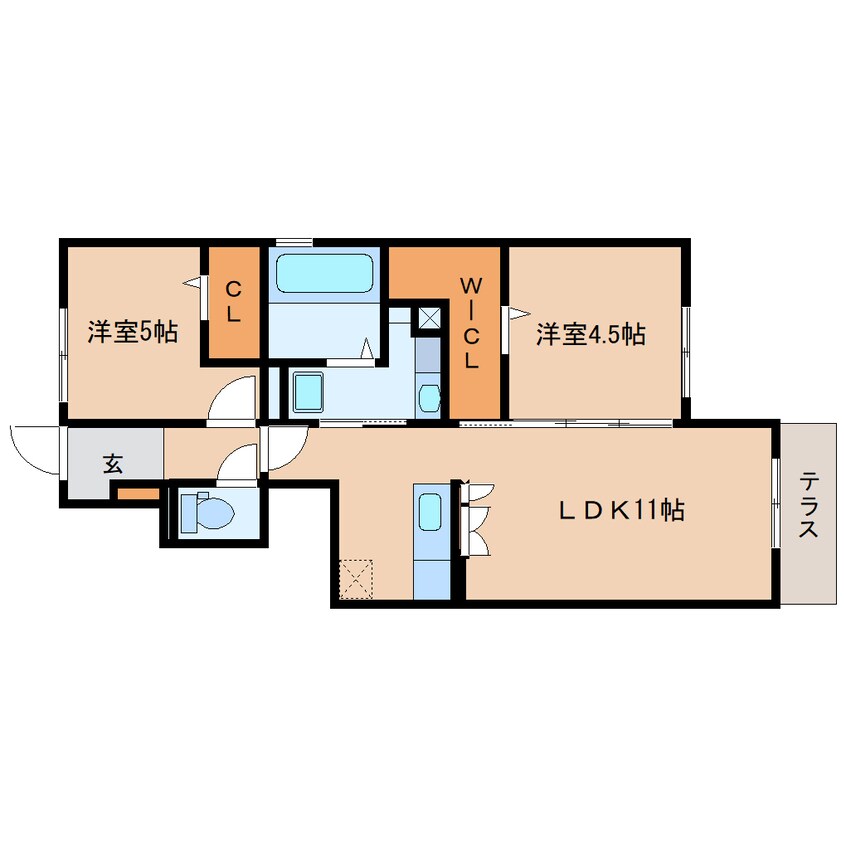 間取図 東海道本線/新蒲原駅 徒歩23分 1階 築8年