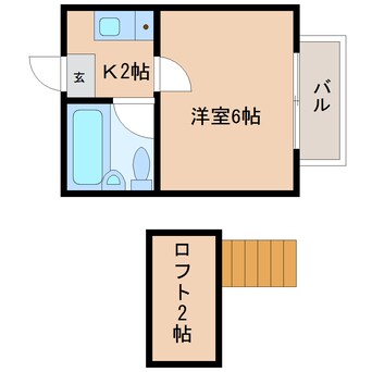 間取図 東海道本線/清水駅 バス21分駒越下車:停歩7分 2階 築36年