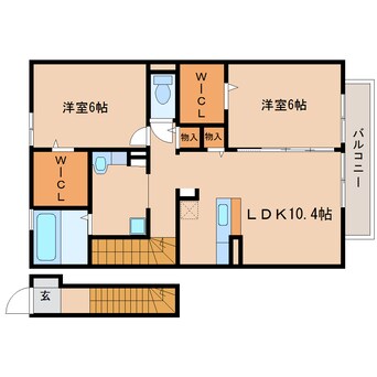 間取図 東海道本線/清水駅 バス22分忠霊塔前下車:停歩4分 2階 築6年