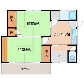 間取図 静岡鉄道静岡清水線/桜橋駅 徒歩15分 1階 築53年