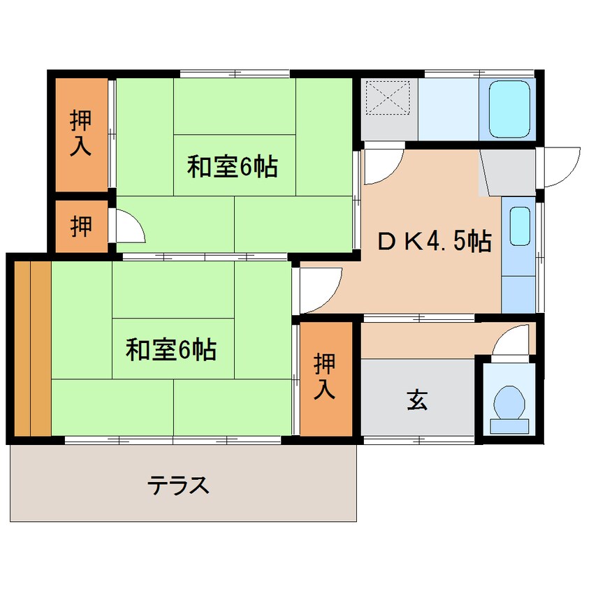 間取図 静岡鉄道静岡清水線/桜橋駅 徒歩15分 1階 築53年