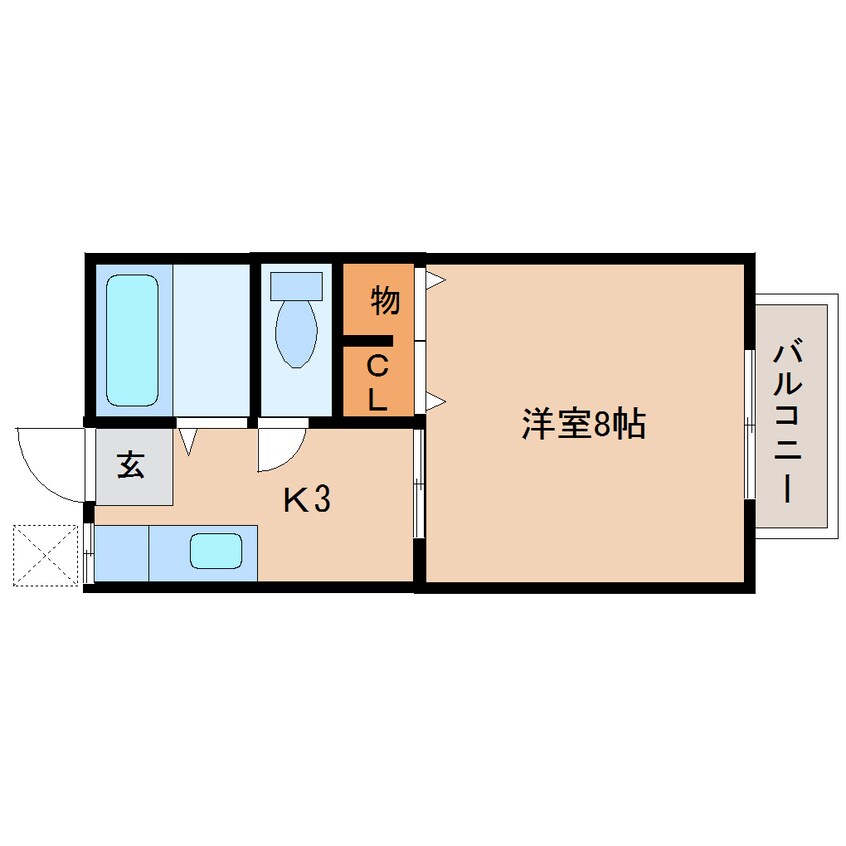 間取図 静岡鉄道静岡清水線/新清水駅 バス26分三保松原入口下車:停歩8分 2階 築31年