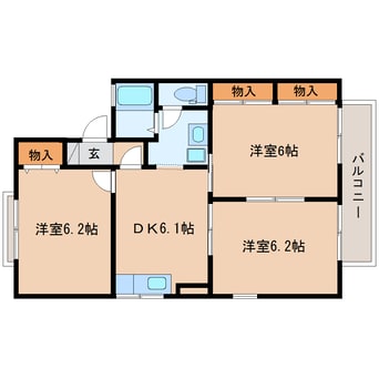 間取図 東海道本線/清水駅 バス8分秋吉町下車:停歩6分 2階 築30年